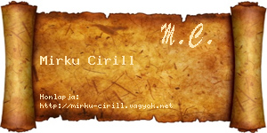Mirku Cirill névjegykártya